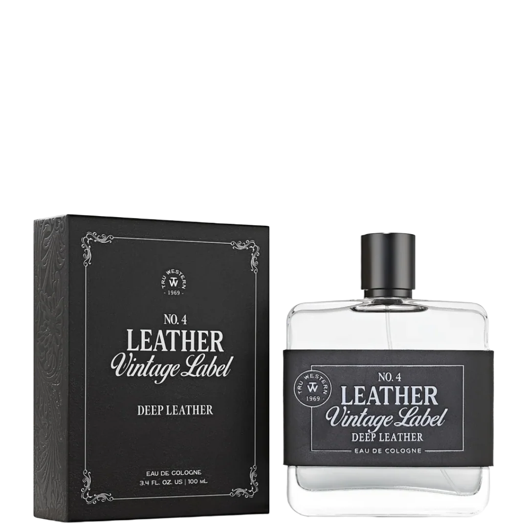 Tru Western NO. 4 LEATHER Vintage Label Deep Leather Men's Cologne