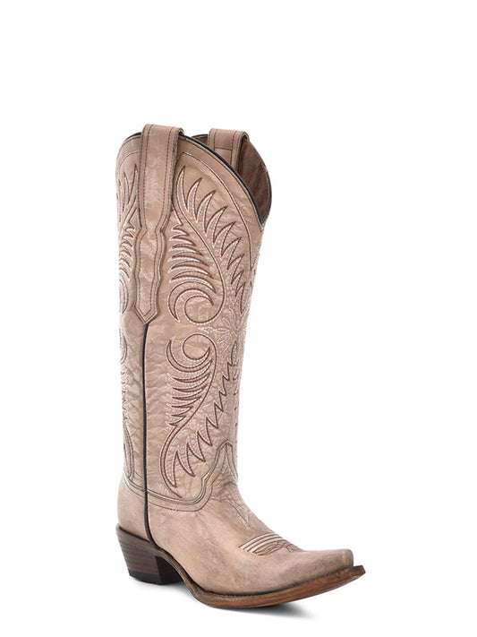 Circle G Womens Boot Sand Cowhide Embroidery