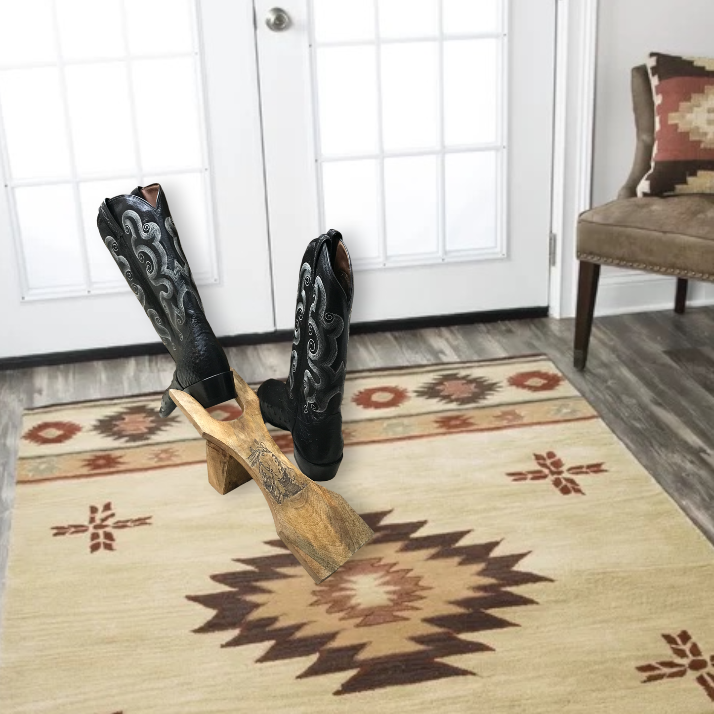 Wilco Home - Branding Iron Laser Etched Mango Wood Bootjack