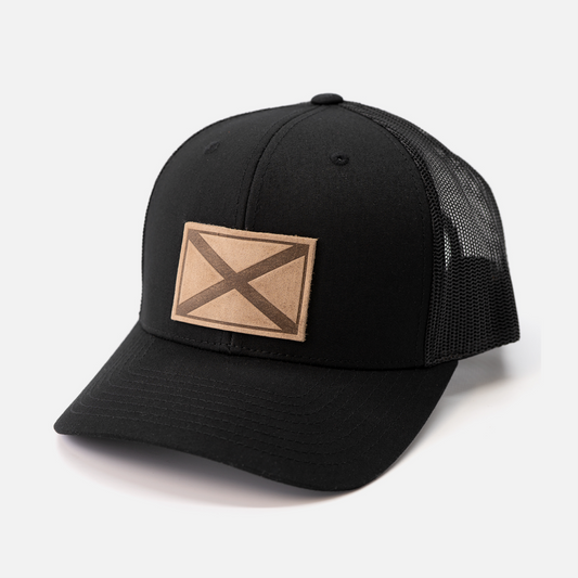 Range Leather Co. - Alabama Flag Hat | Leather Patch Trucker Hat