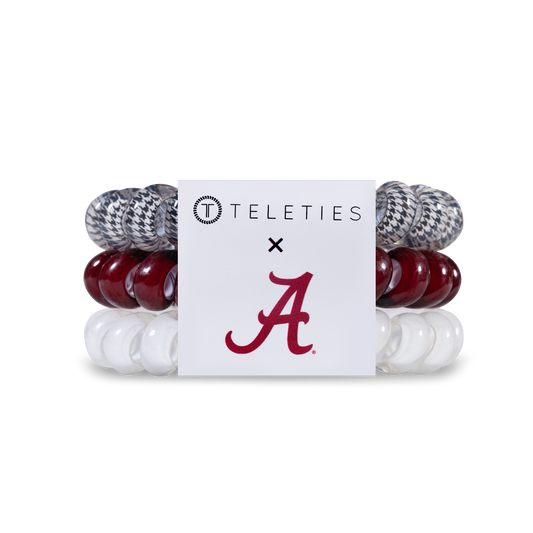 TELETIES - Spiral Hair Coils | Large | Univ. of Alabama Hair Ties