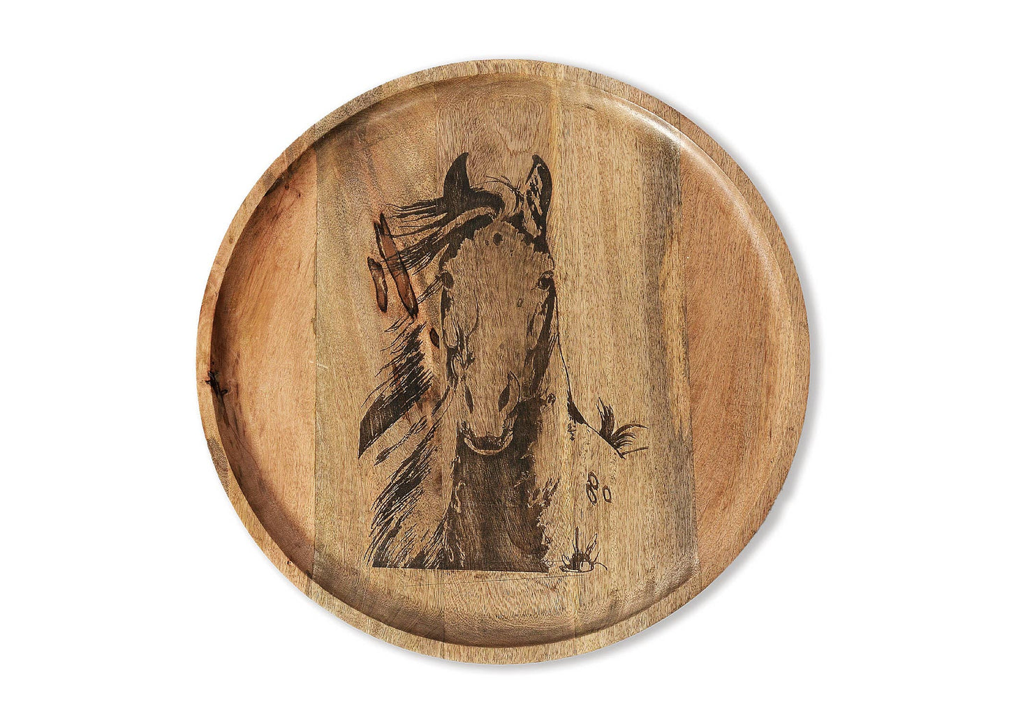 Wilco Home - "Branding Iron" Horse Bust Mango Wood Charcuterie Tray