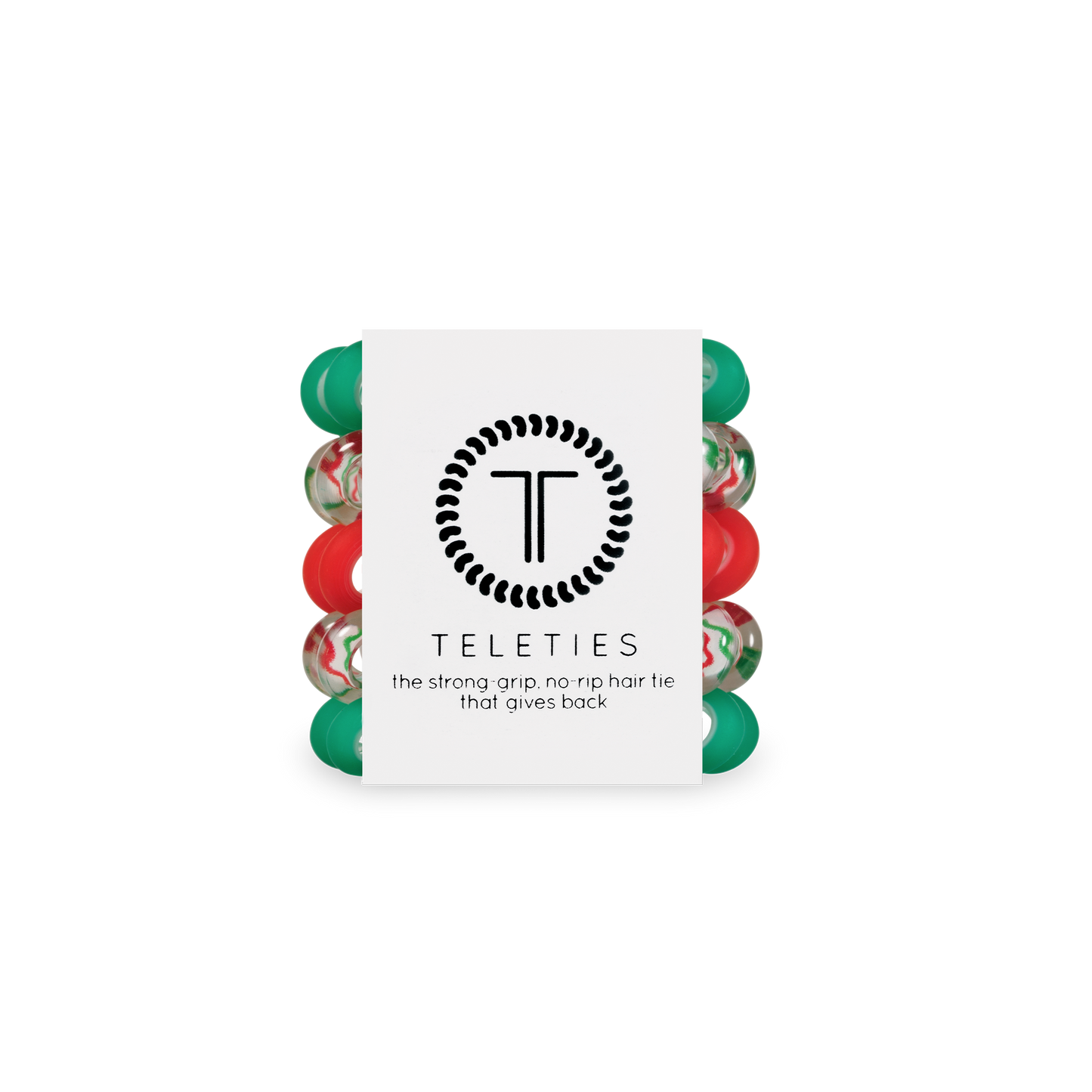 TELETIES - Spiral Hair Coils | Tiny | Santa Baby Hair Ties