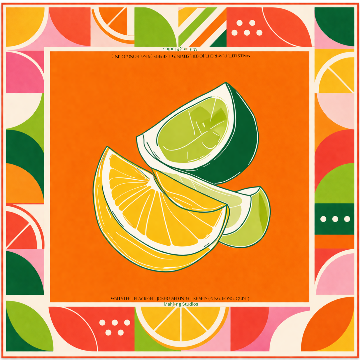 Mahjong Studios - Mahjong Studios – American Mahjong Tiles - Lemon Lime Green Back
