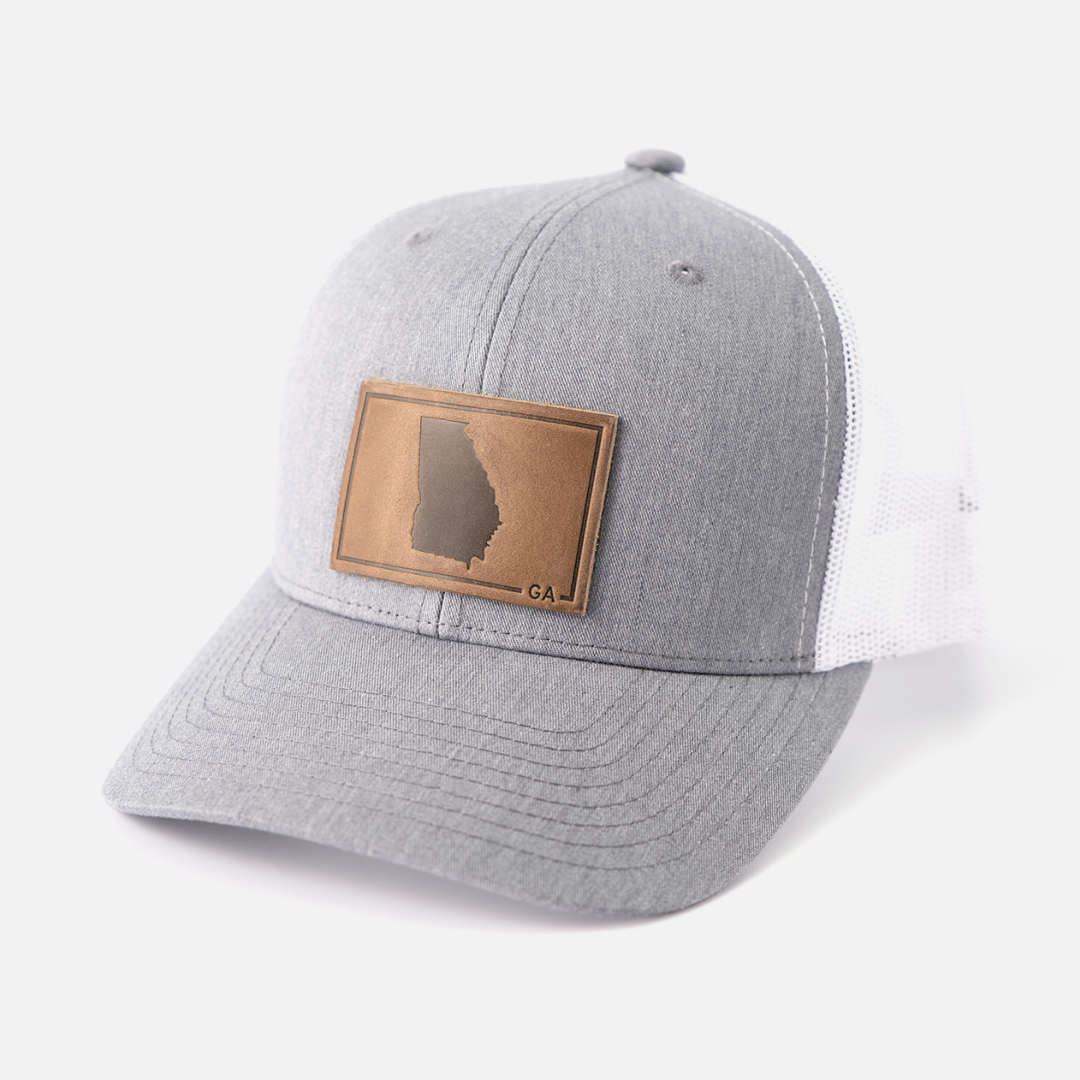 Range Leather Co. - Georgia Silhouette Hat | Leather Patch Trucker Hat