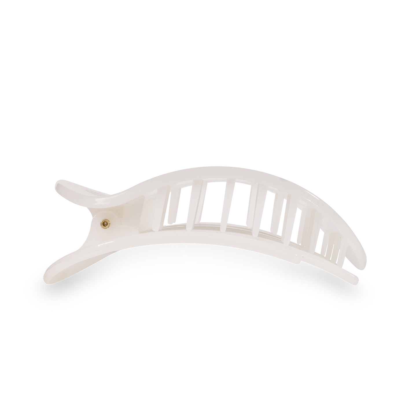 TELETIES - Round Flat Hair Clip | Large | Coconut White