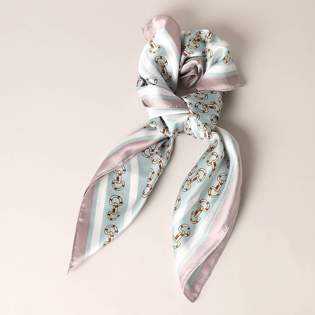 Fashion City - Satin Horsebit Print Light Weight Soft Scarf