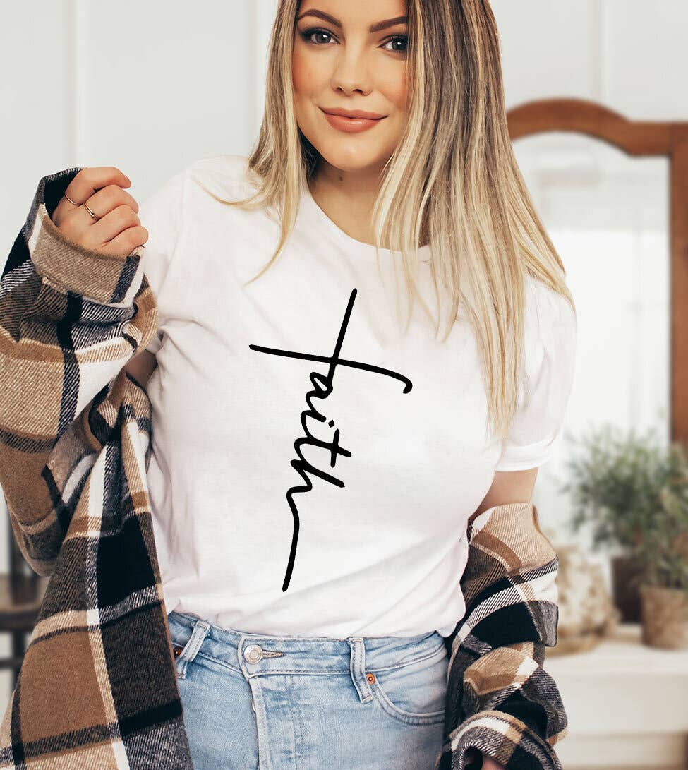 Faith Cross  - Christian Religious Easter Jesus God T-Shirt