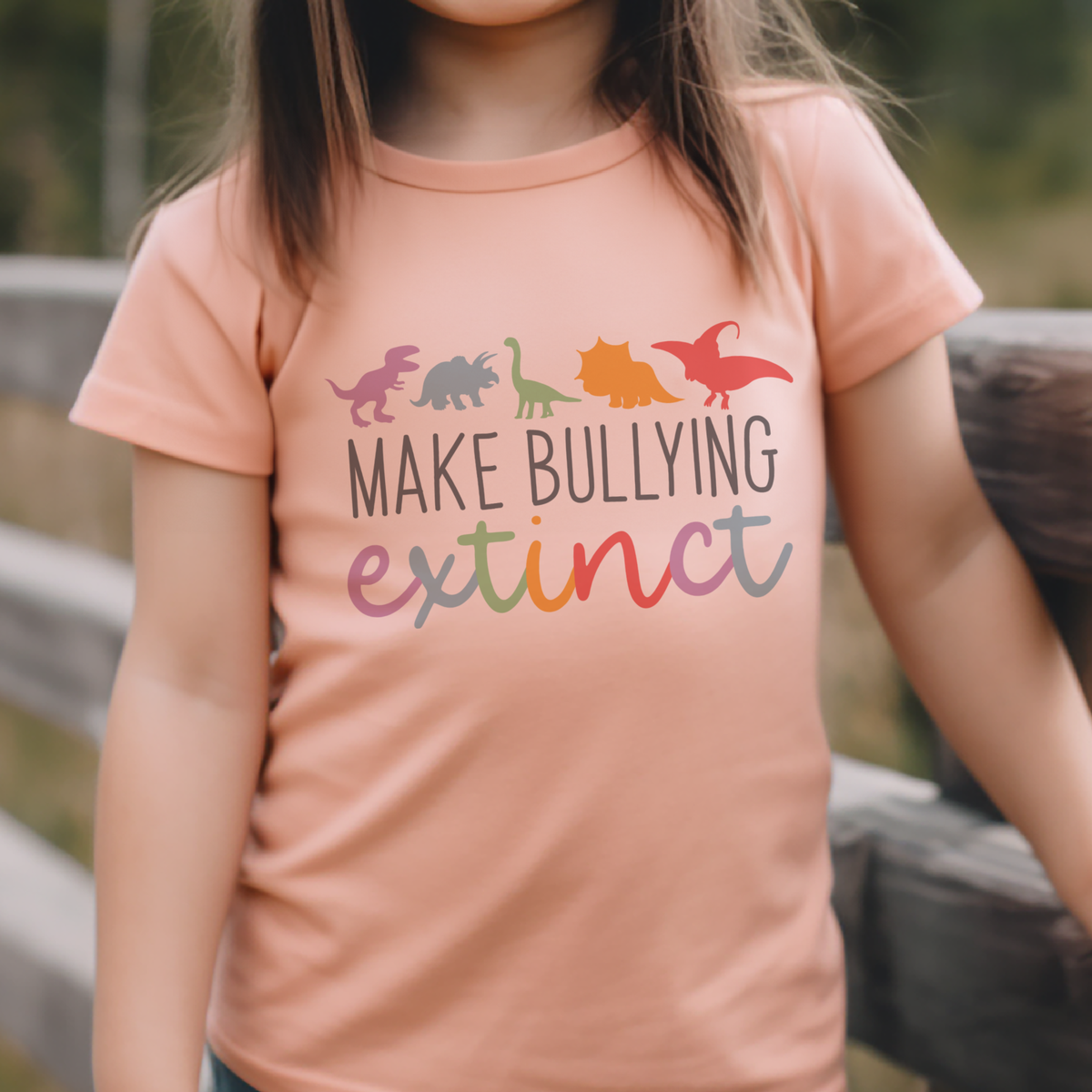 Kids School Lets Make Bullying Extinct Dinosaur Graphic Tee