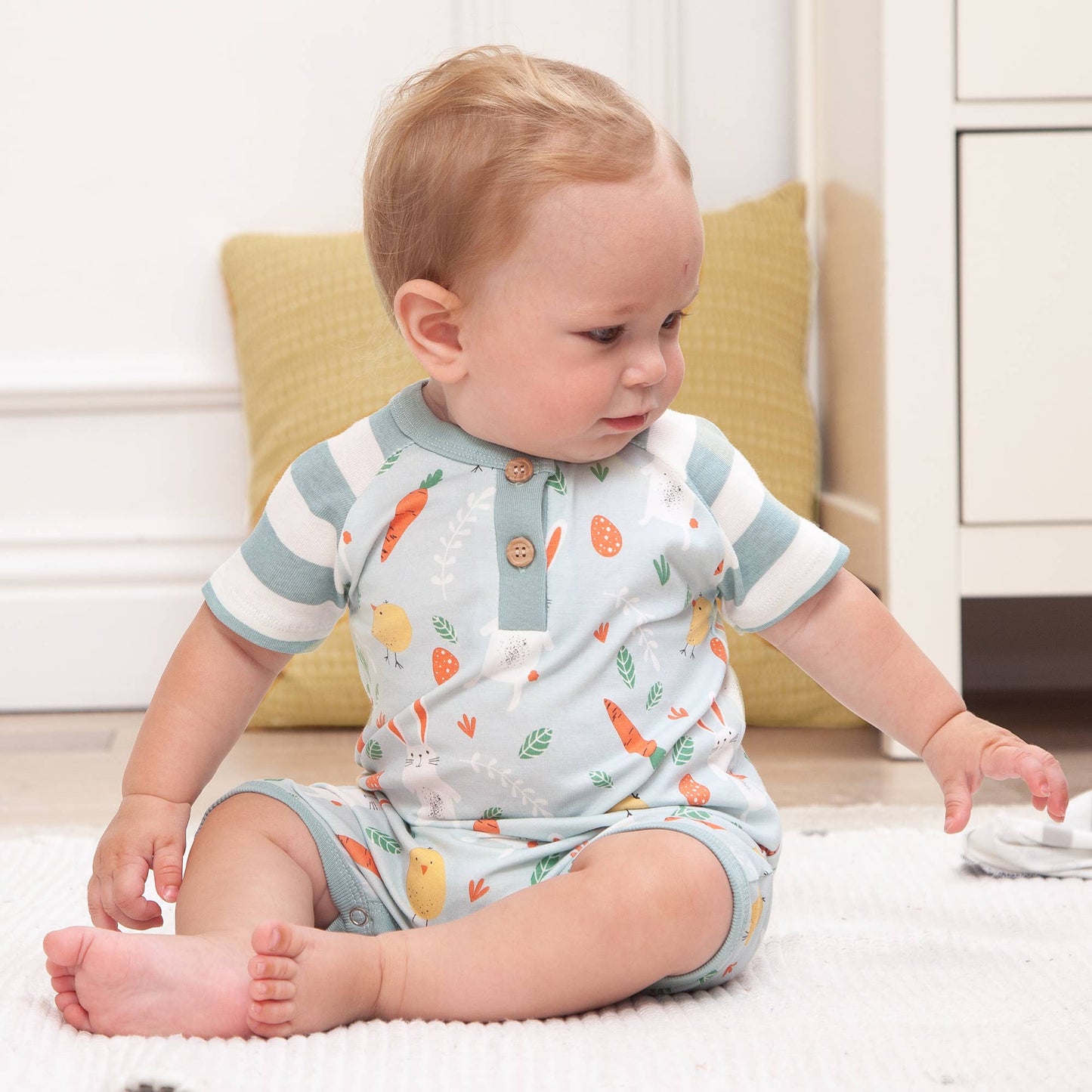 Tesa Babe - Baby Boy's Easter Peeps Bamboo Shortie Romper