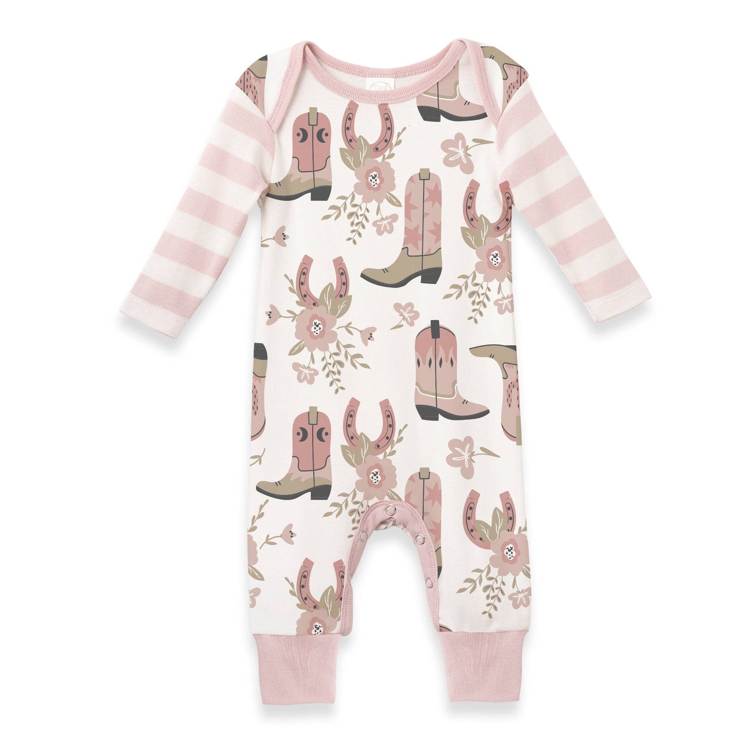 Tesa Babe - Baby Girl's Cowgirl Boots Cotton Romper