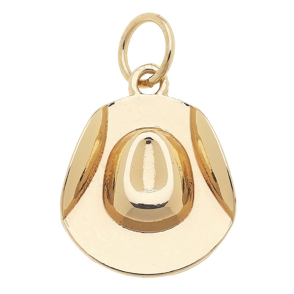 Canvas Style - Cowboy Hat Charm in Shiny Gold