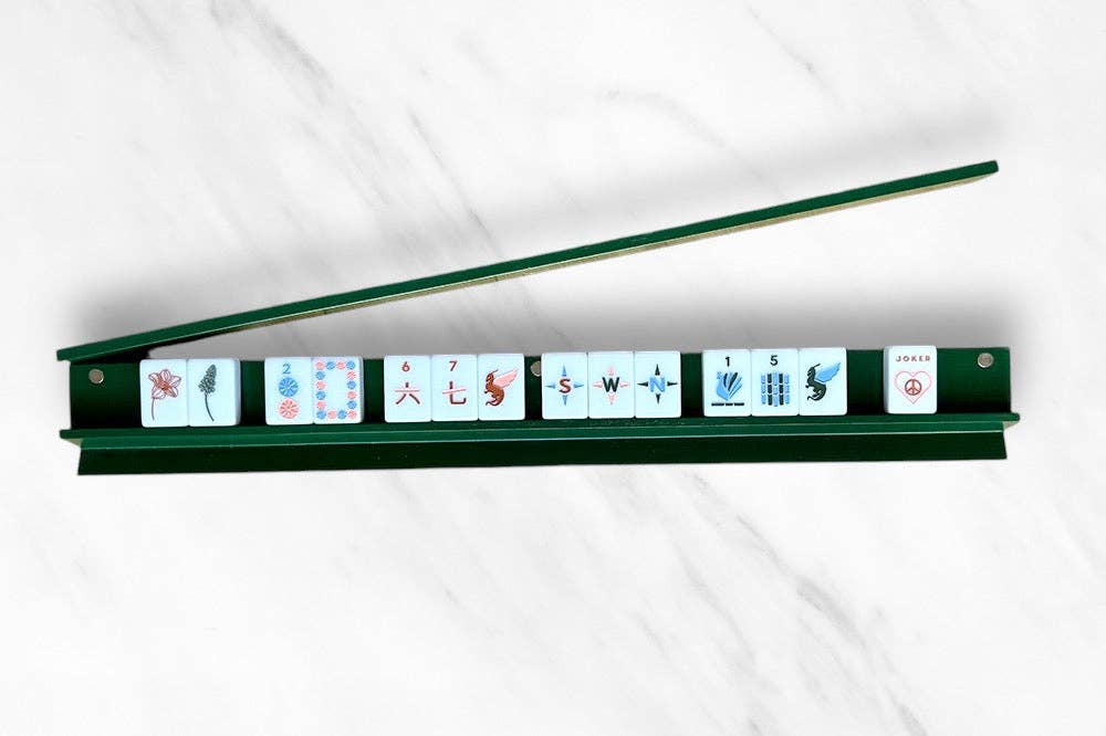 Peace Love Mahjong - Mahjong Racks & Pushers (Set of 4) OAK