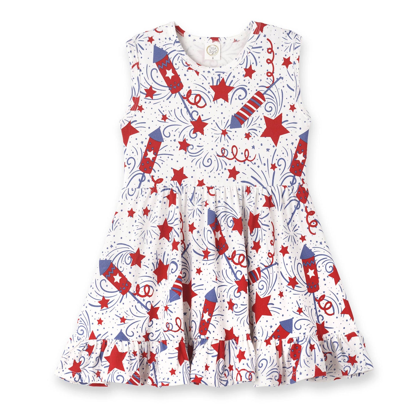 Tesa Babe - Girl's Sparkly 4th of July Bamboo Dress