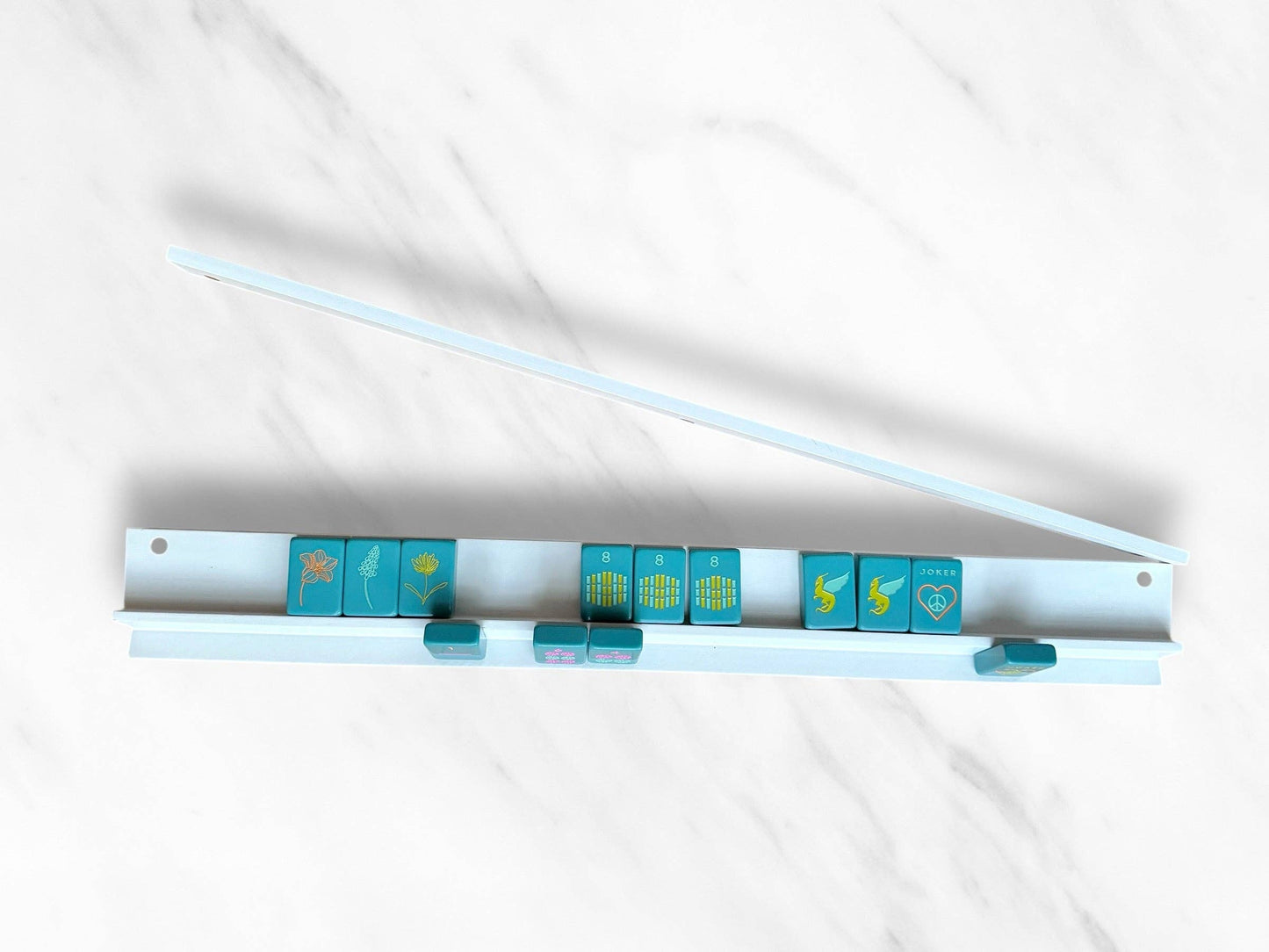 Peace Love Mahjong - Mahjong Racks & Pushers (Set of 4) OAK