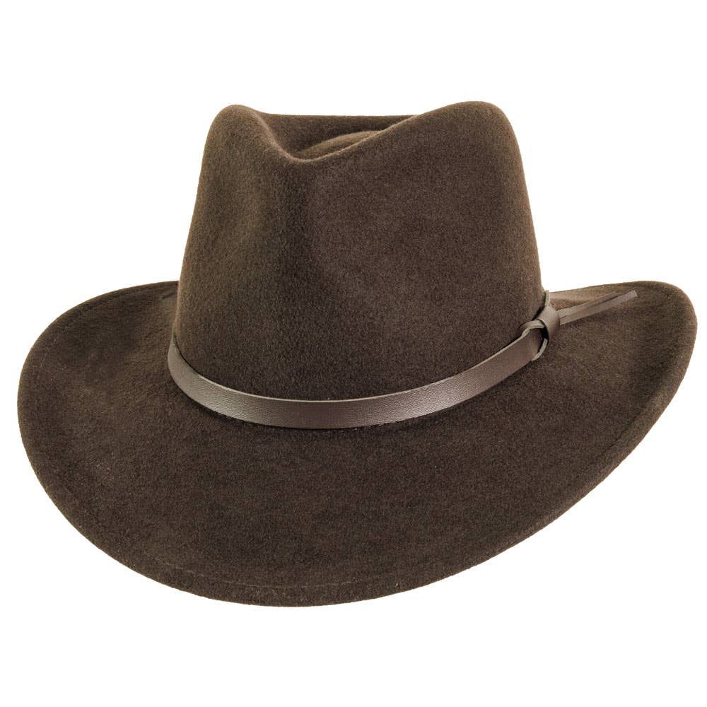 American Hat Makers - Crushable Wool Felt Outback Hat - Style Pathfinder