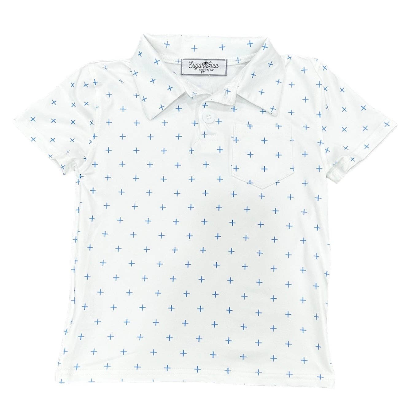 Sugar Bee Clothing - Boys Polo Shirt - Daddy & Me Boys Pocket Polo - French Blue
