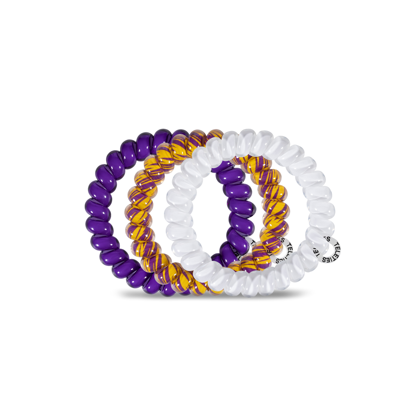 TELETIES - Spiral Hair Coils | Large | LSU Hair Ties