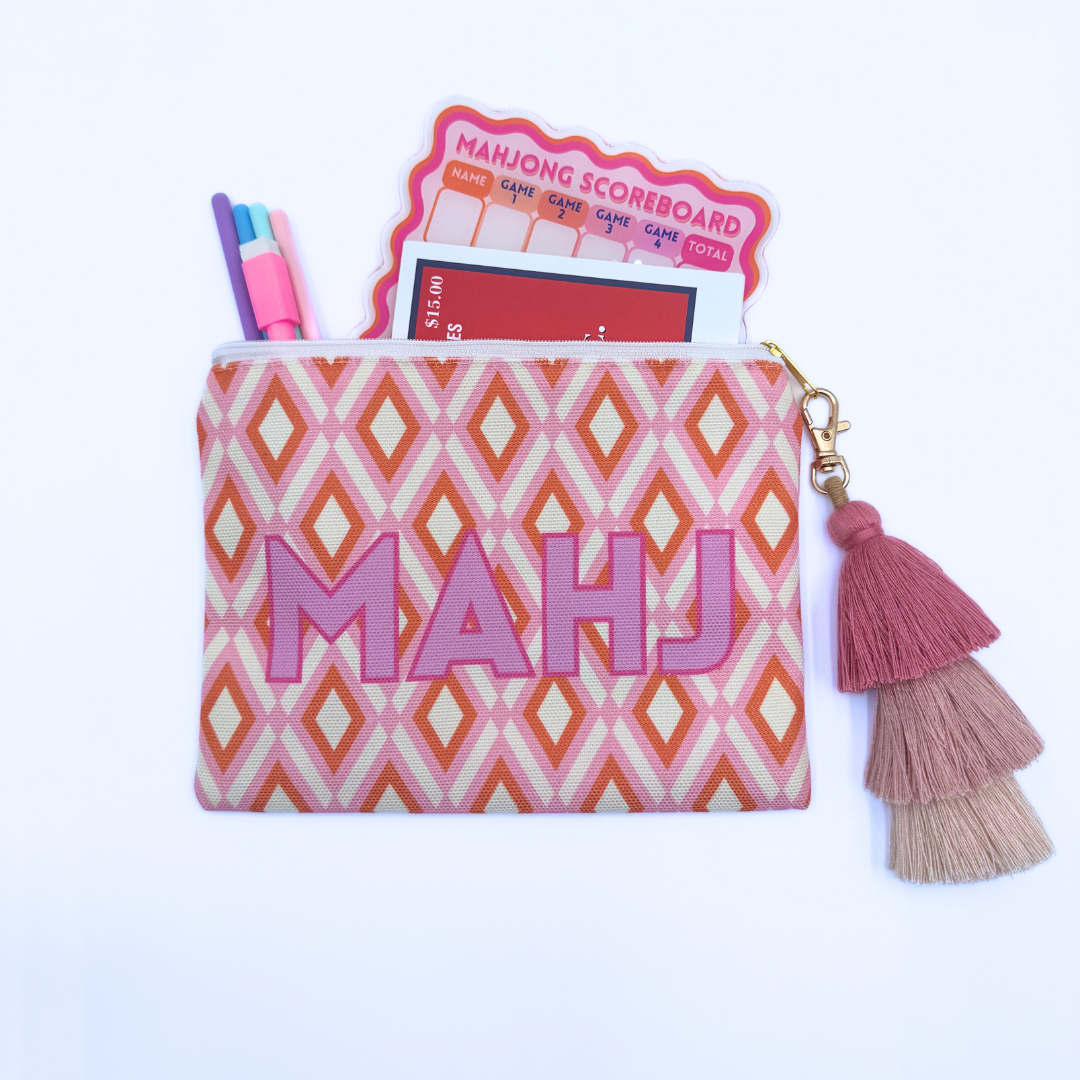 My Fair Mahjong - Mahjong Card & Accessory Bag  |  Fits Oversized League Cards & Mini 20mm Mahjong Tile Sets
