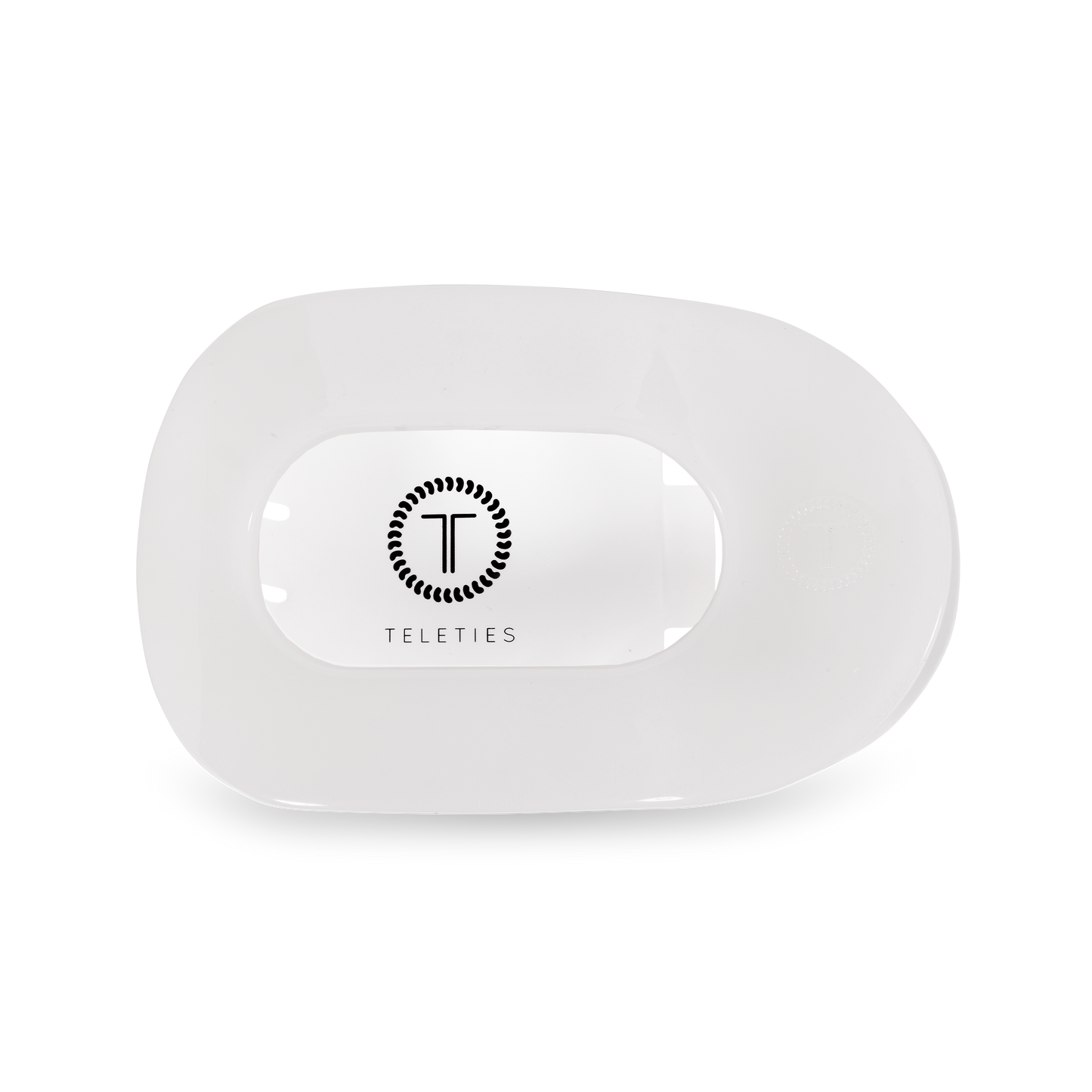 TELETIES - Round Flat Hair Clip | Large | Coconut White