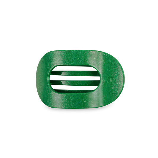 TELETIES - Round Flat Hair Clip | Small | Shamrock Shimmer