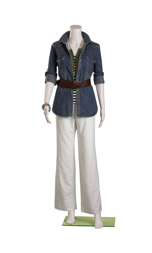 Store Supply Warehouse - Female Headless Plastic Mannequin- Straight Arms | White