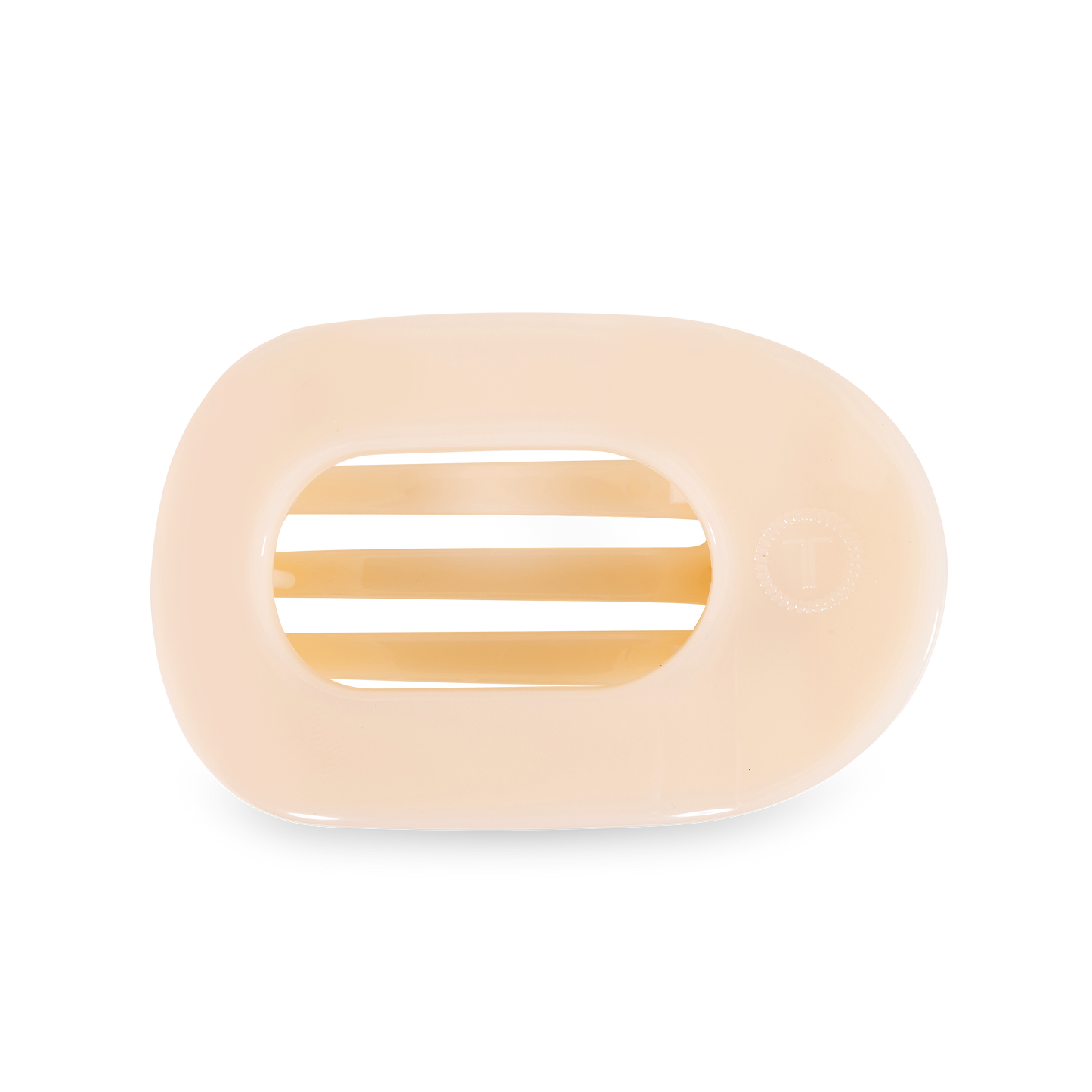 TELETIES - Round Flat Hair Clip | Medium | Almond Beige