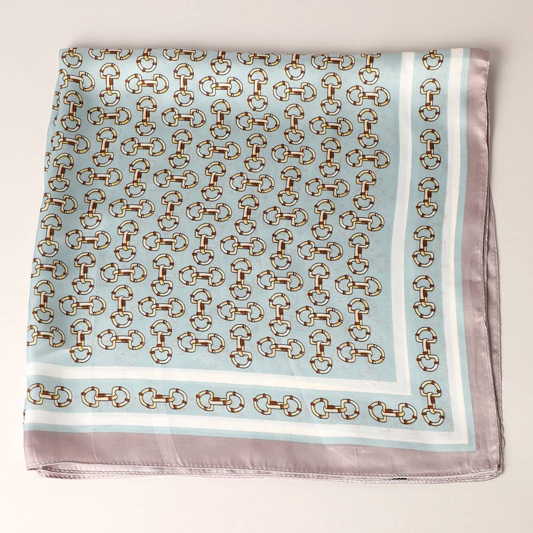 Fashion City - Satin Horsebit Print Light Weight Soft Scarf