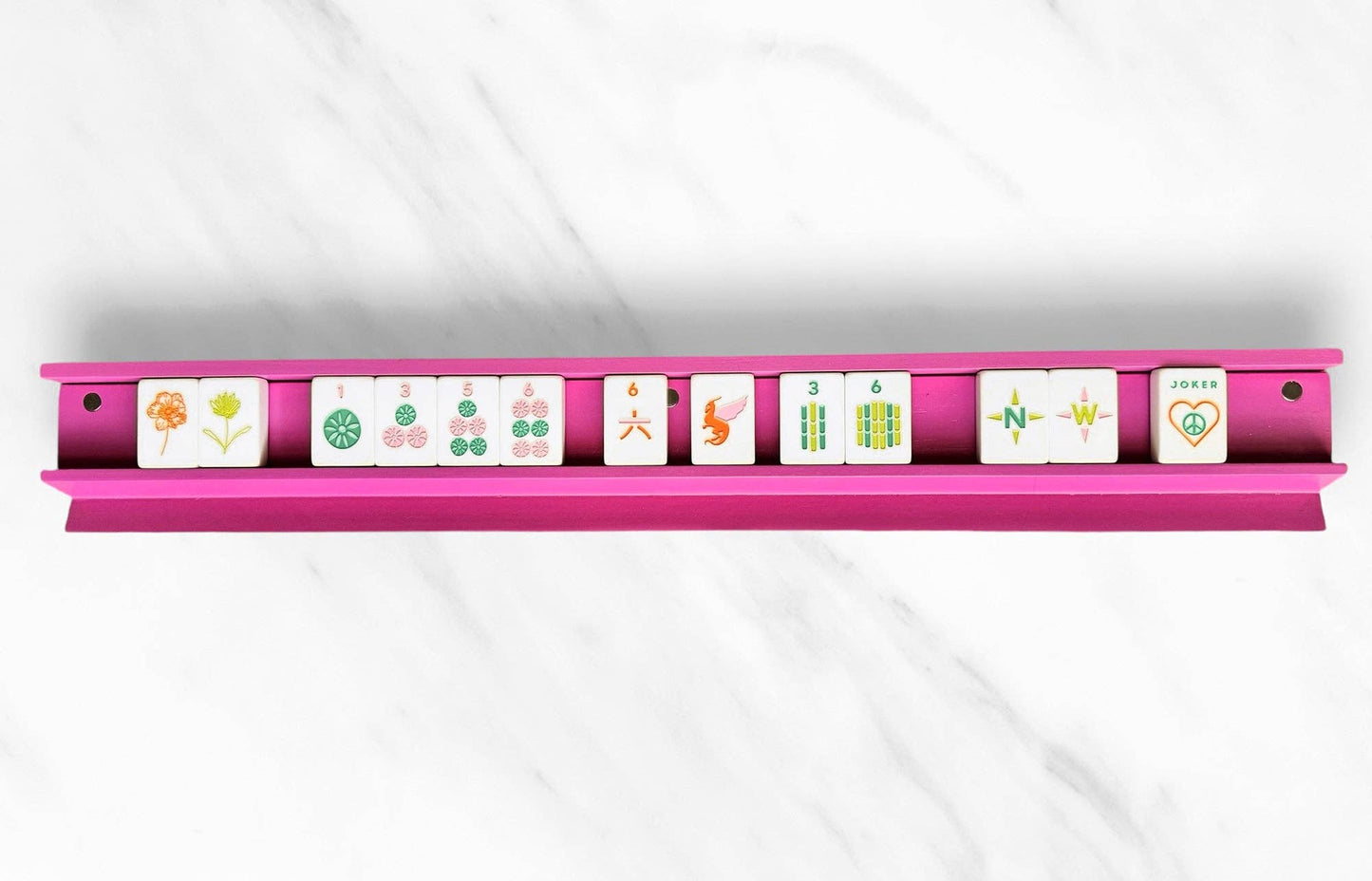 Peace Love Mahjong - Mahjong Racks & Pushers (Set of 4) OAK