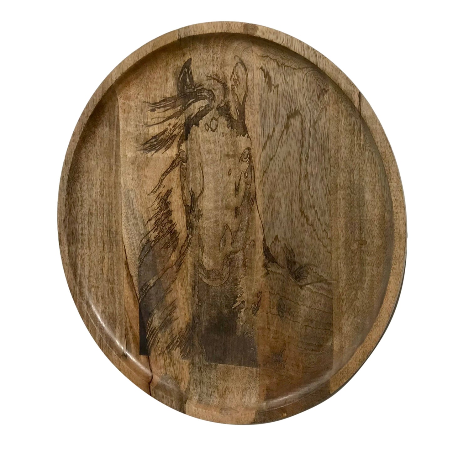 Wilco Home - "Branding Iron" Horse Bust Mango Wood Charcuterie Tray