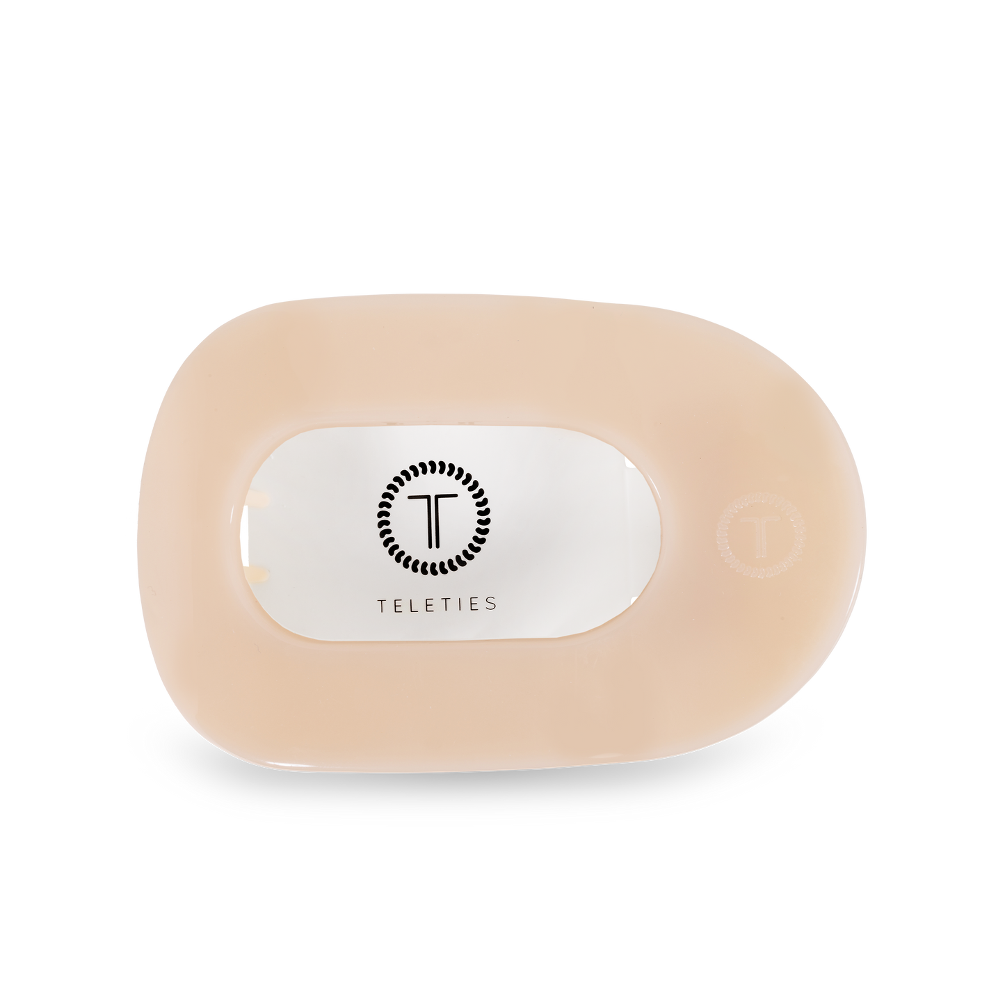 TELETIES - Round Flat Hair Clip | Medium | Almond Beige