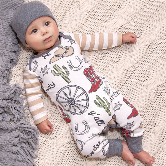 Tesa Babe - Baby Boy's Howdy Partner Cotton Romper