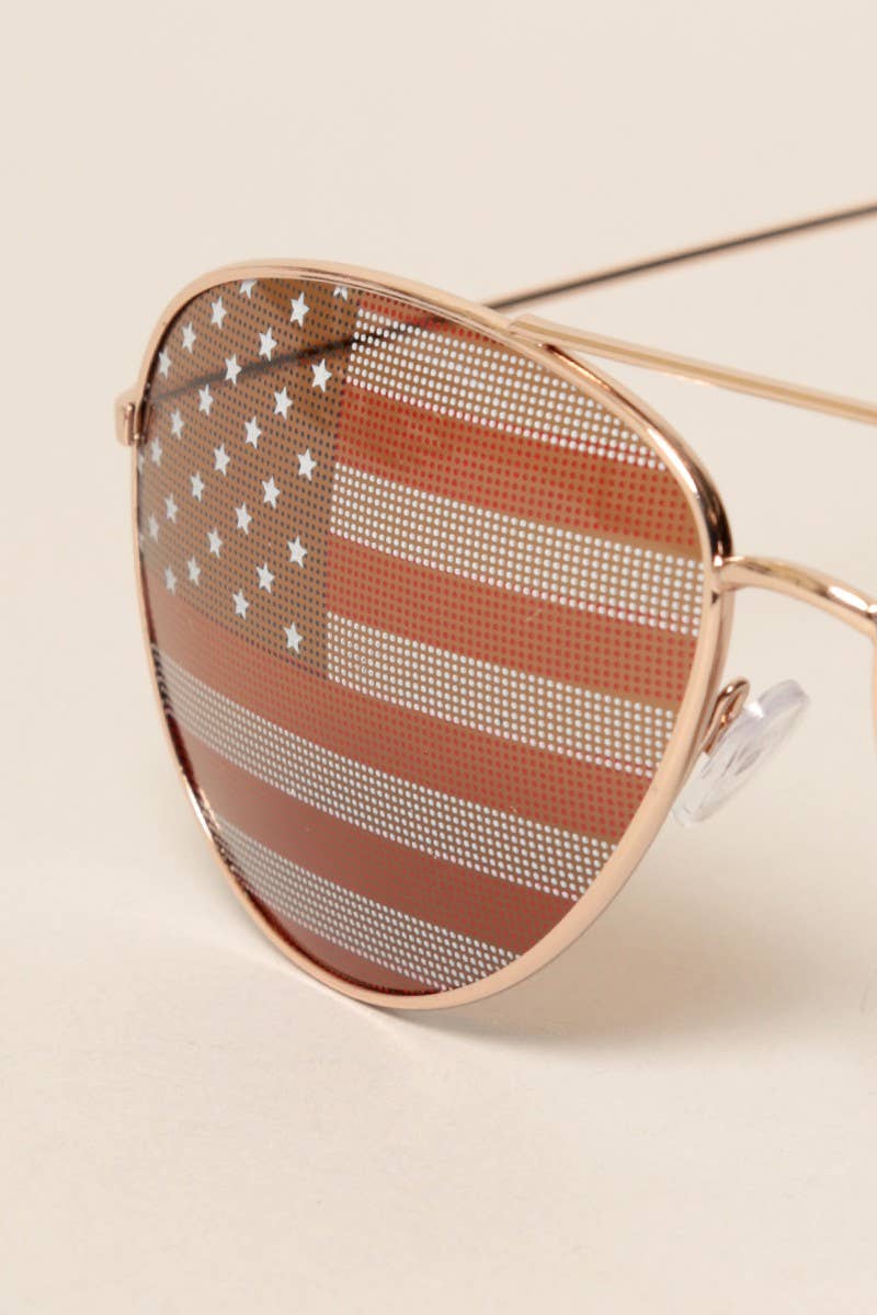 Fashion City - USA American Flags Aviator Sunglasses