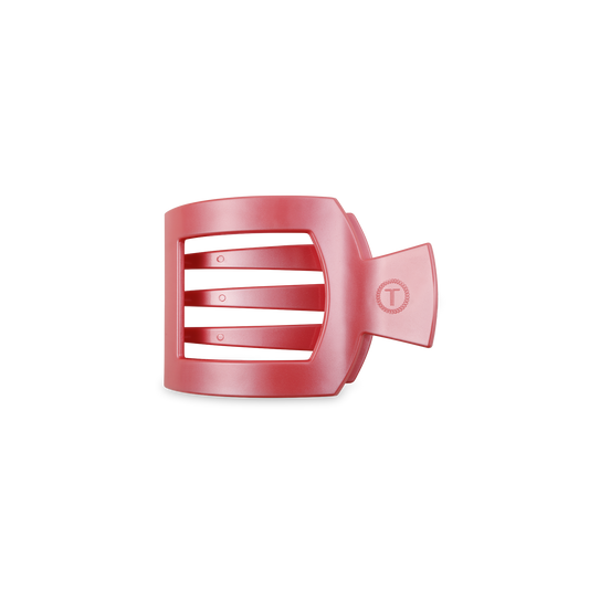 TELETIES - Square Flat Hair Clip | Small | Calming Coral