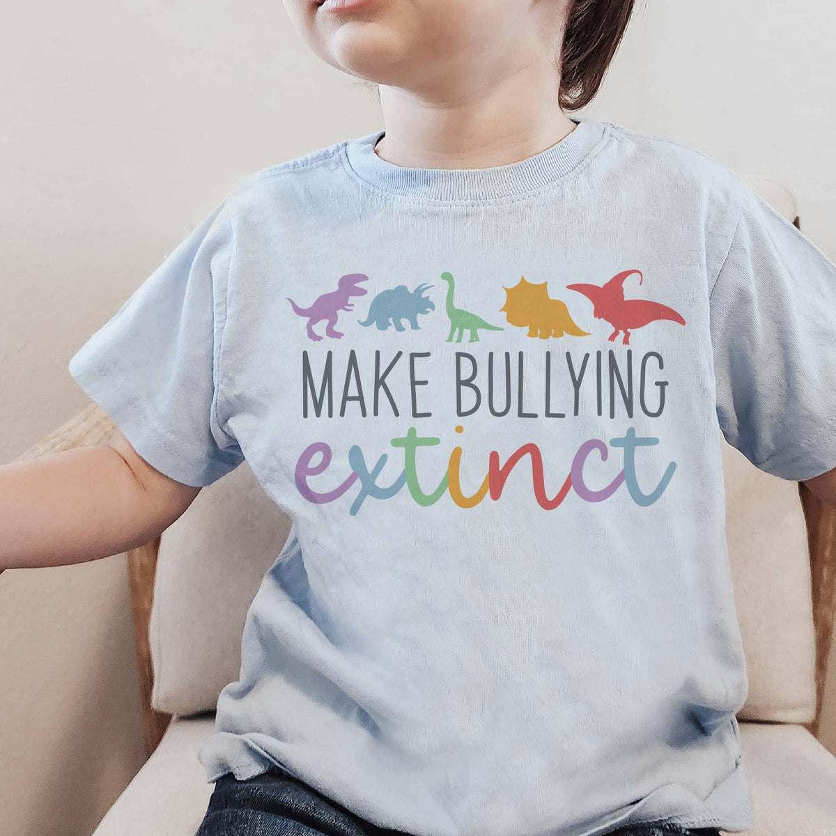 Kids School Lets Make Bullying Extinct Dinosaur Graphic Tee