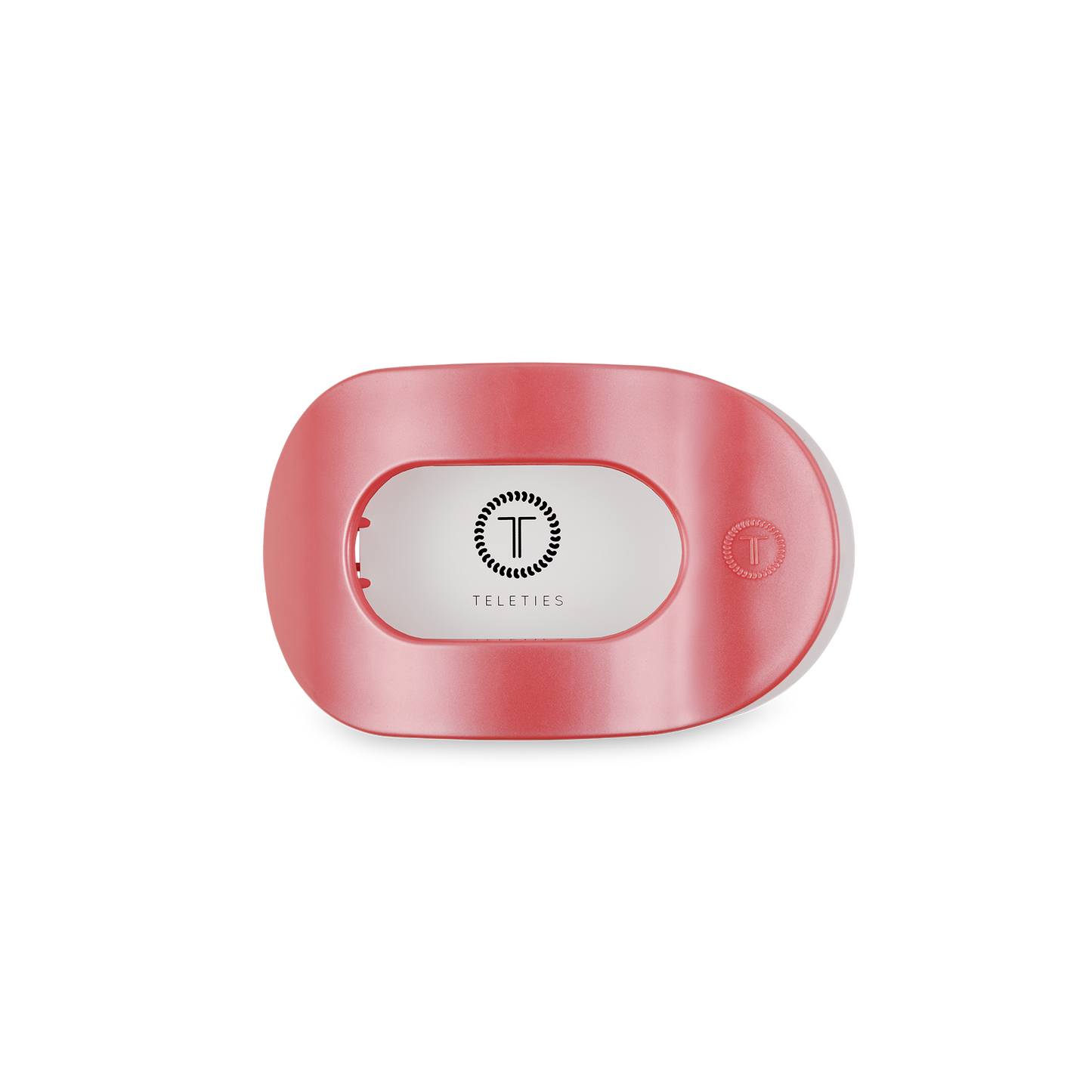 TELETIES - Round Flat Hair Clip | Small | Calming Coral
