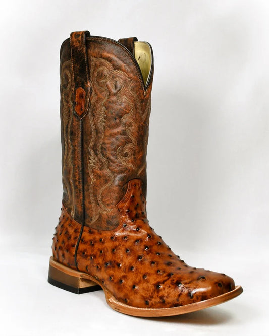 Cowtown Ostrich Print Cognac Boot
