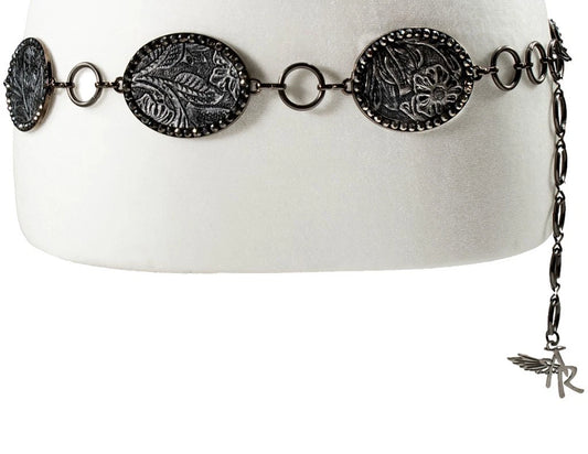 Angel Ranch Womens Oval Concho Black Belt